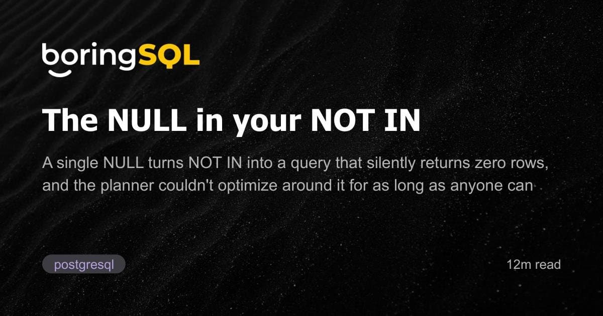 Cuidado com NULL em NOT IN: o erro silencioso que quebra suas consultas no PostgreSQL