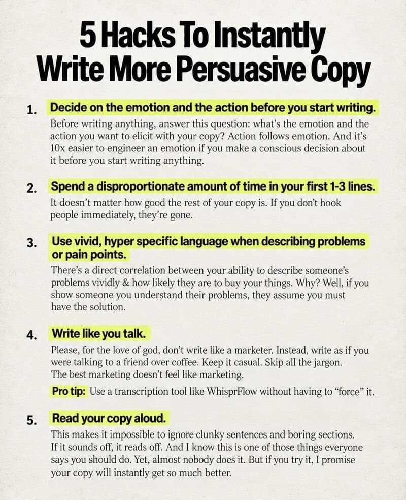 5 truques para escrever textos de marketing mais persuasivos instantaneamente