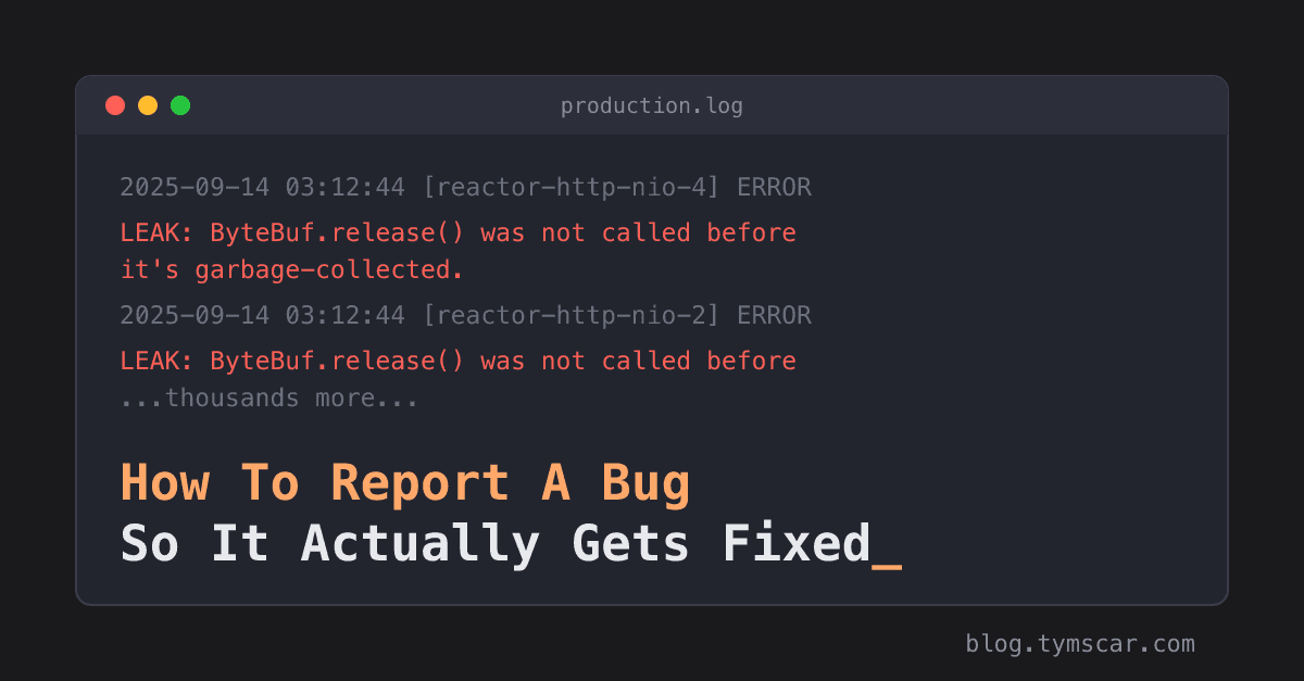 A arte de reportar um bug para garantir sua correção