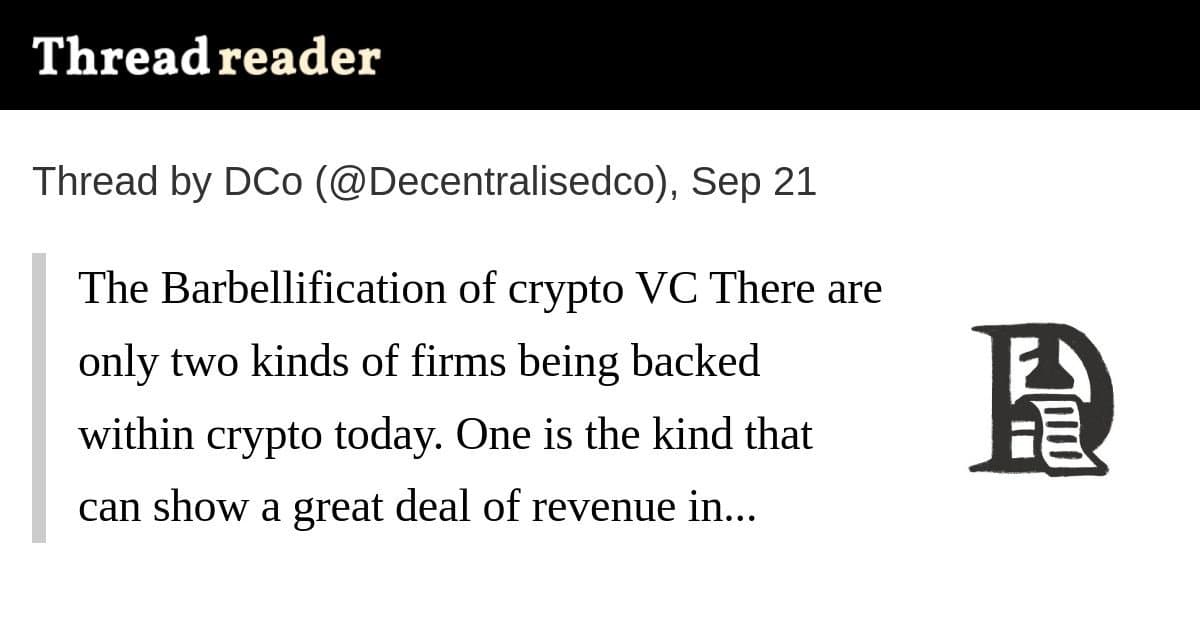 A 'barbellification' do capital de risco em cripto