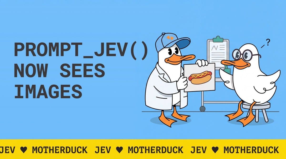 A função prompt_jev() da MotherDuck agora analisa imagens diretamente no SQL