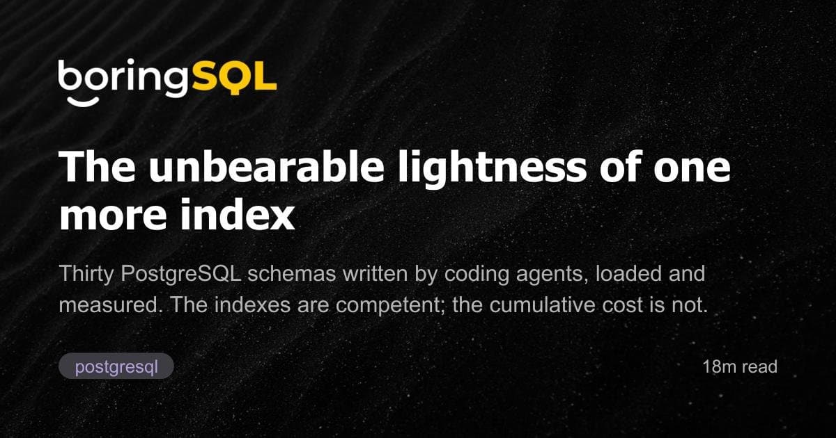 A leveza insuportável de um índice a mais: o impacto no desempenho do PostgreSQL