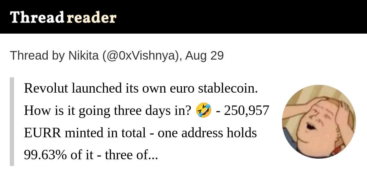 A stablecoin EURR da Revolut: Análise dos três primeiros dias