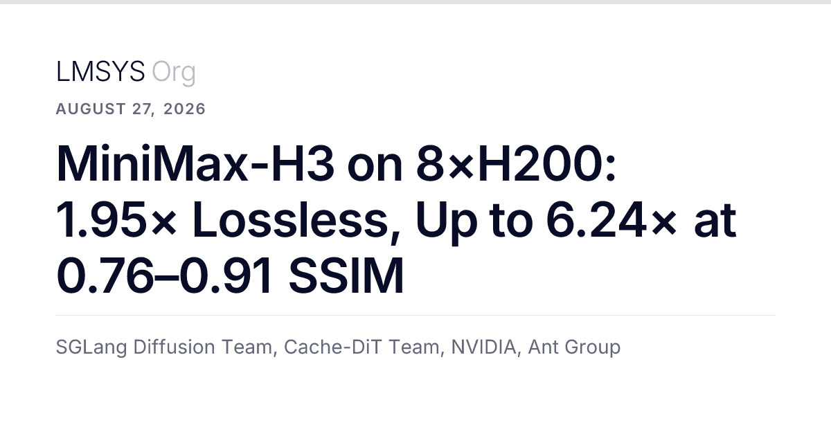 Acelerando o MiniMax-H3 com SGLang Diffusion em GPUs H200