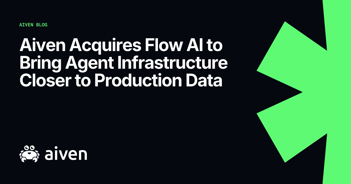 Aiven adquire Flow AI para integrar infraestrutura de agentes perto dos dados de produção