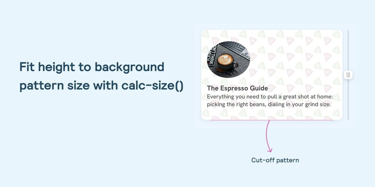 Ajustando padrões de fundo CSS com calc-size() para altura ideal