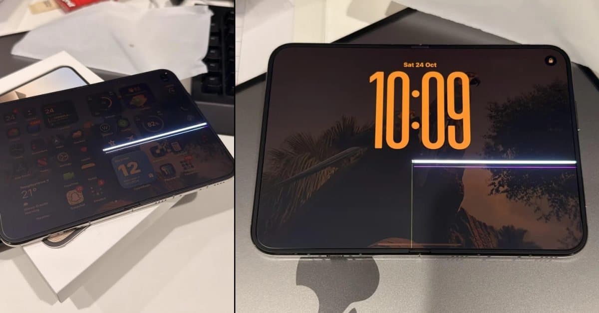 Algumas telas do iPhone Duo estão rachando, aparentemente todas do mesmo jeito