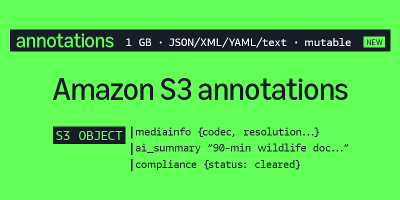 Amazon S3 lança anotações: metadados ricos e consultáveis diretamente nos objetos