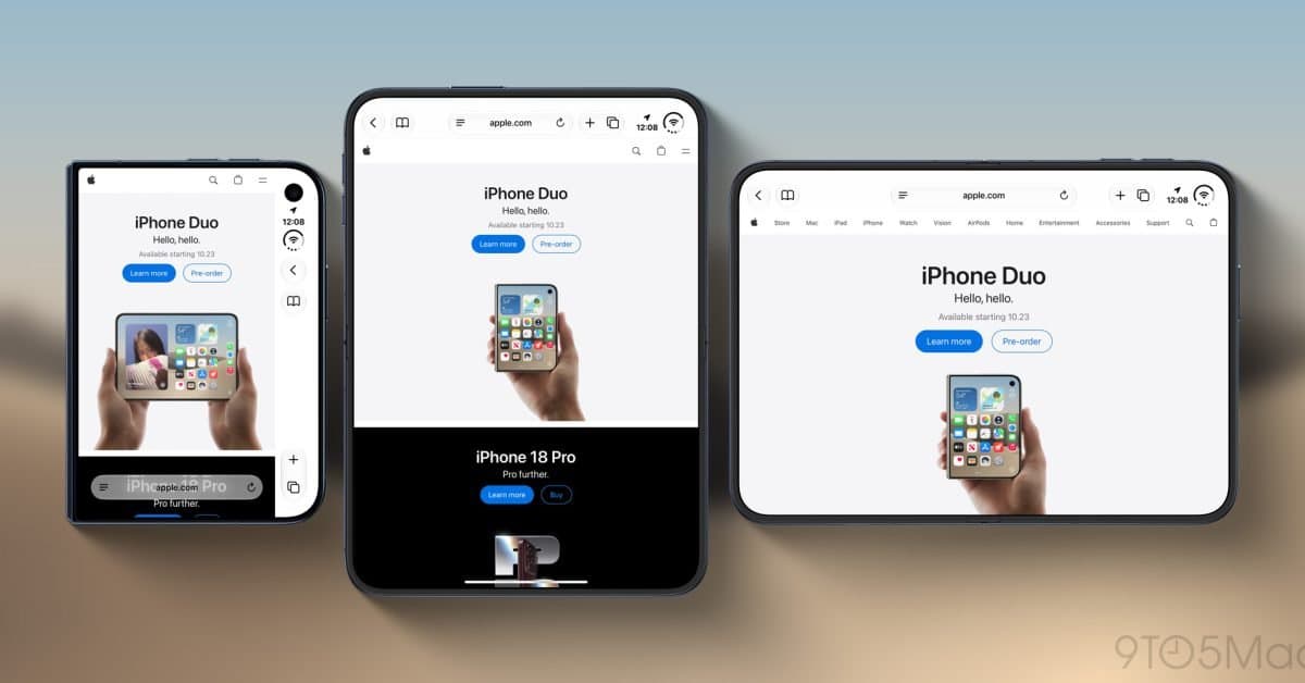 Apple estuda corrigir o layout apertado do Safari no display externo do iPhone Duo