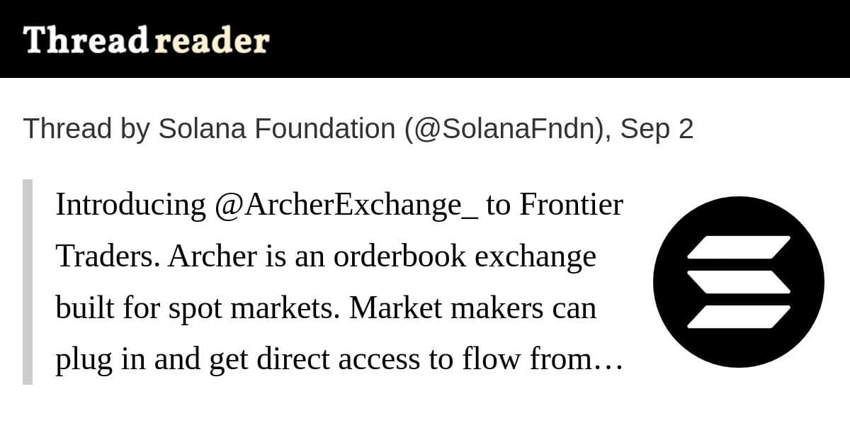 Archer Exchange Oferece Acesso Direto a Fluxo de Ordens para Market Makers na Solana