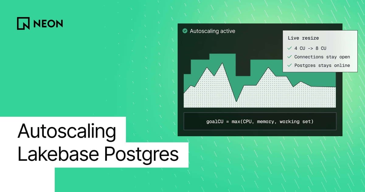 Autoscaling de recursos em tempo real para bancos de dados Postgres com Neon Lakebase