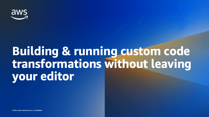 AWS apresenta serviço para criar e executar transformações personalizadas de código diretamente no editor
