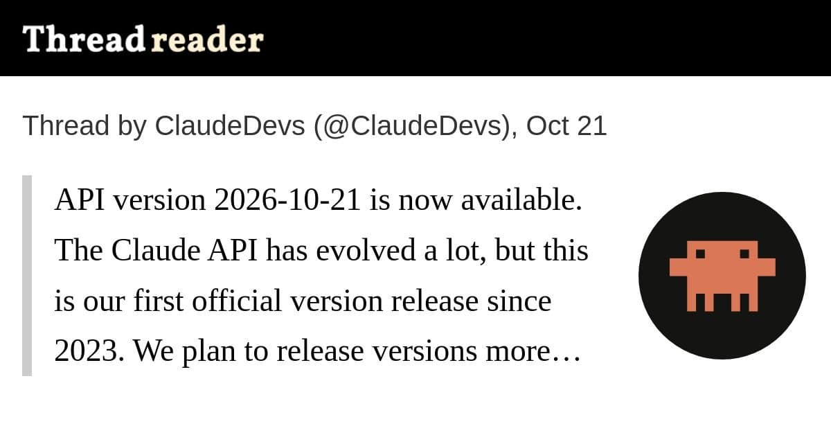 Claude API ganha a versão 2026-10-21, já disponível