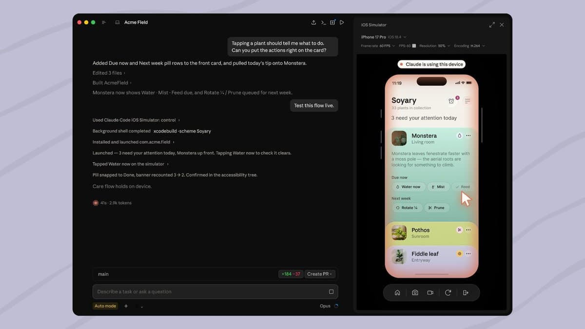 Claude Code agora consegue construir e testar aplicativos iOS diretamente no simulador da Apple
