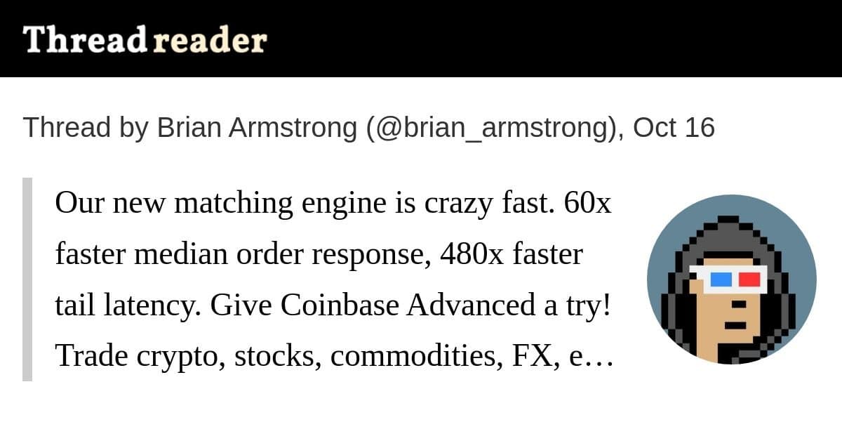 Coinbase aprimora motor de matching para sua plataforma Advanced, acelerando resposta em 60x