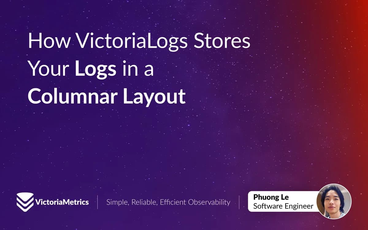 Como funciona o armazenamento colunar em disco do VictoriaLogs