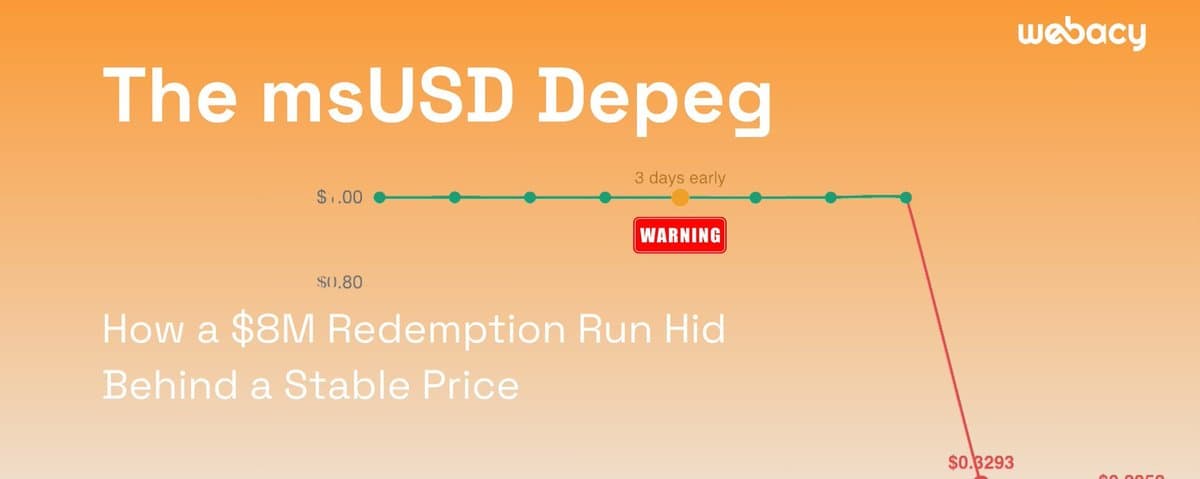 Como sinais de oferta on-chain alertaram sobre o depeg do msUSD com três dias de antecedência