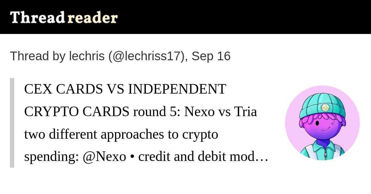 Comparativo: Cartões Cripto Custodiados (Nexo) vs. Independentes (Tria)