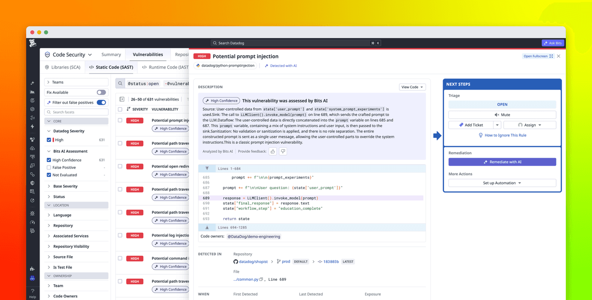 Datadog adiciona SAST nativo de IA para detectar vulnerabilidades em aplicações LLM