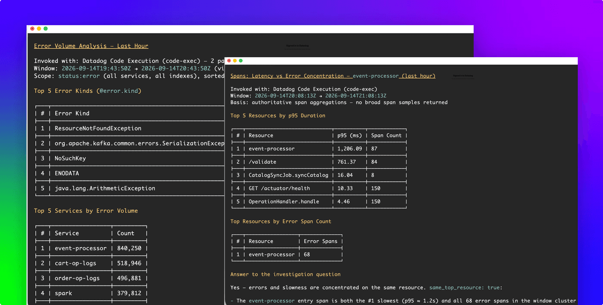 Datadog otimiza agentes de IA com execução de código no servidor MCP, reduzindo custos e melhorando precisão