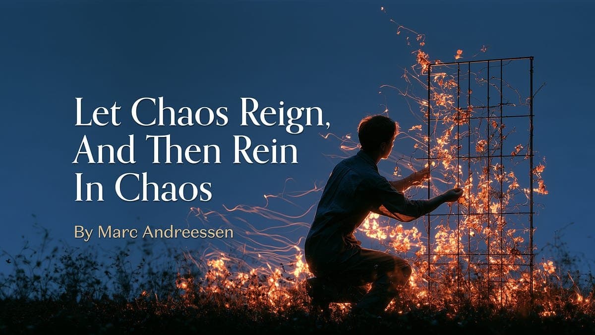 Deixe o caos reinar e, depois, coloque rédeas nele