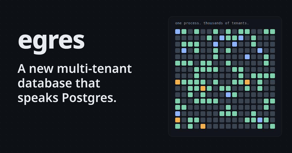 Egres: um banco de dados compatível com Postgres para cargas pesadas e multi-tenant