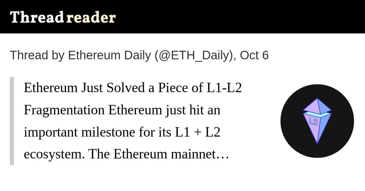 Ethereum Conclui Primeira Transação Atômica Entre L1 e L2
