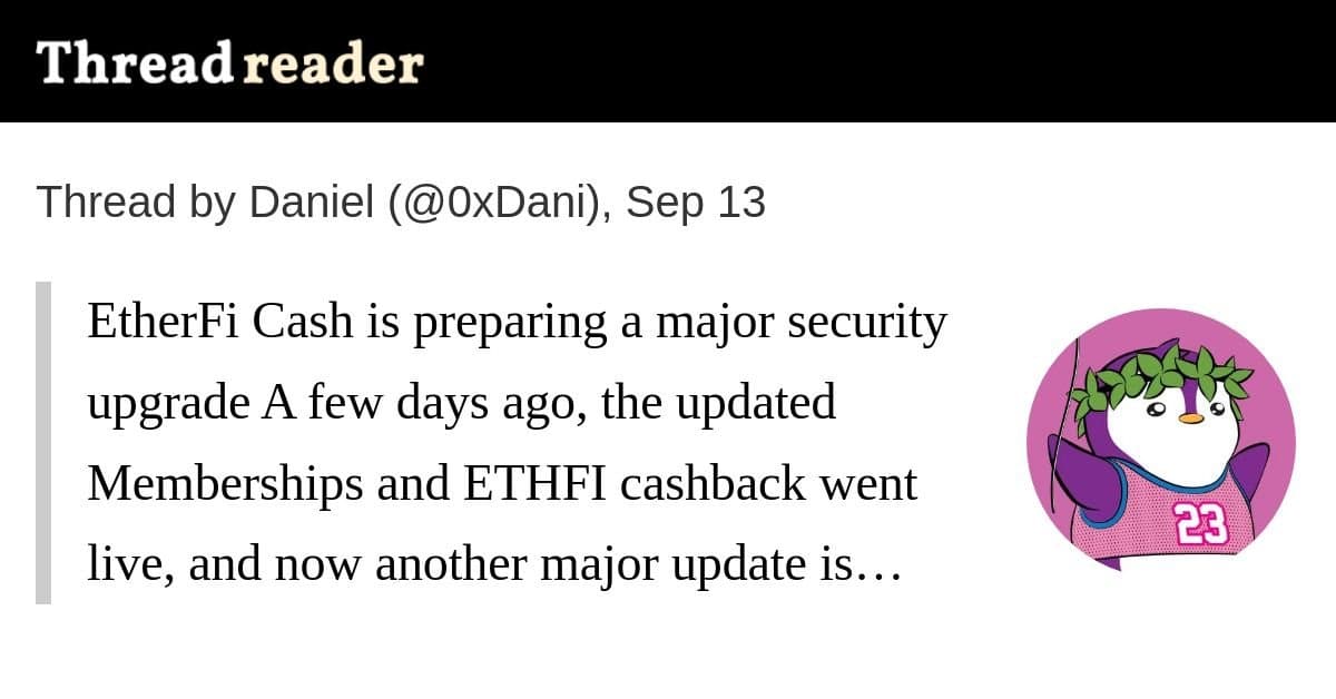 EtherFi Cash prepara reestruturação de segurança e permissões