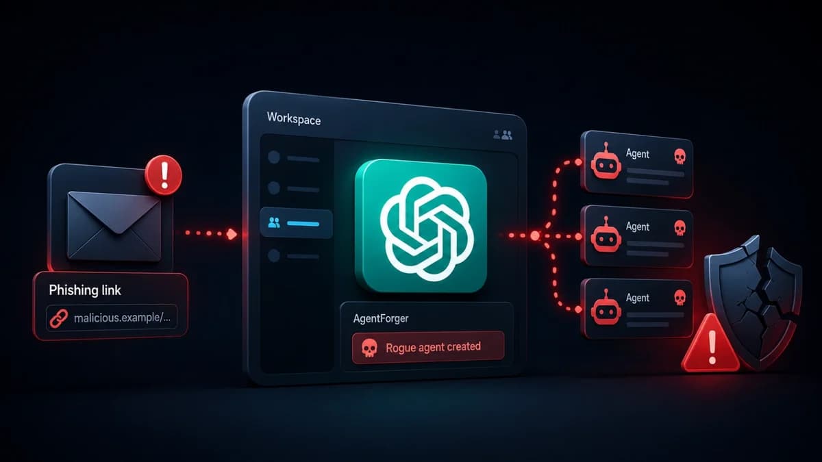 Falha AgentForger no ChatGPT pode implantar agentes Workspace maliciosos via link de phishing