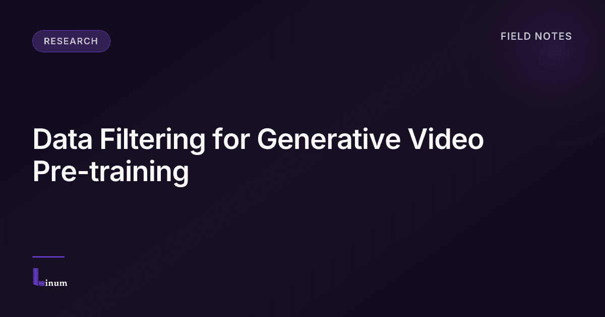 Filtragem de Dados Aprimorada para Pré-treinamento de Modelos de Vídeo Generativo