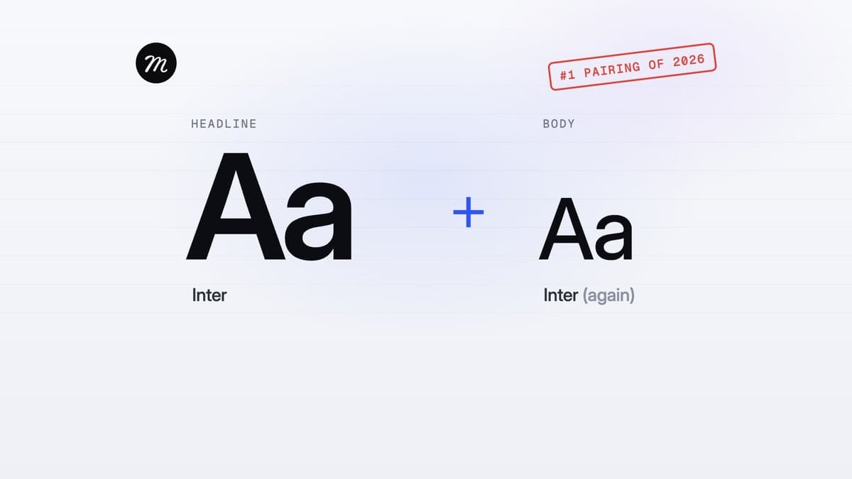 Font pairings em 2026: analisamos as fontes de 2.190 sites que designers adoram, e a maioria usa apenas uma