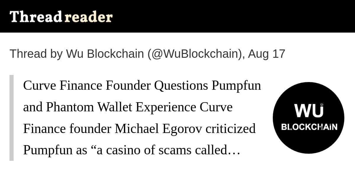 Fundador da Curve Finance critica Pump.fun e wallet Phantom, elogia ecossistema Solana