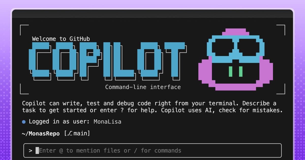 Decorative header image showing the GitHub Copilot CLI ASCII art.