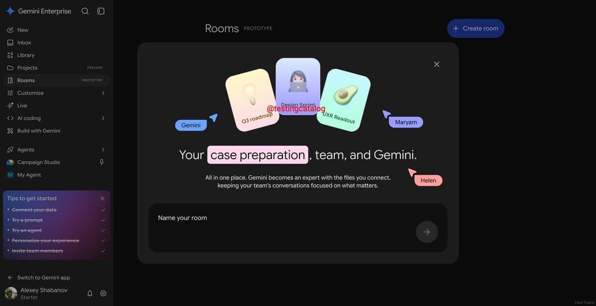 Google desenvolve 'Rooms' com IA para o Gemini Enterprise