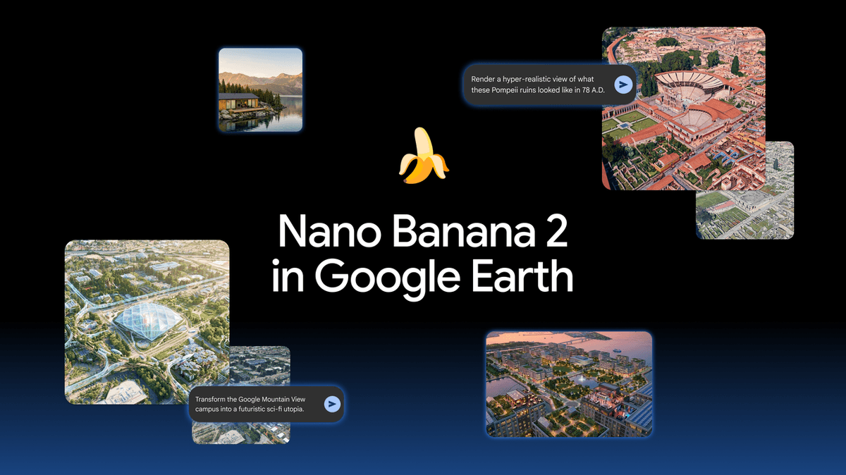Google Earth lança e recua com imagens geradas por IA do Nano Banana