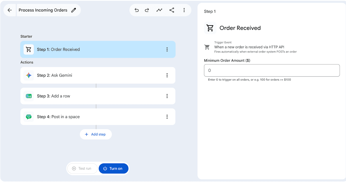 Google Workspace Studio expande automação com triggers personalizados e integrações