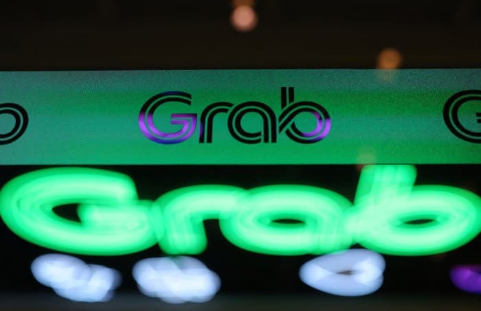 A Grab signage in their office in Singapore.