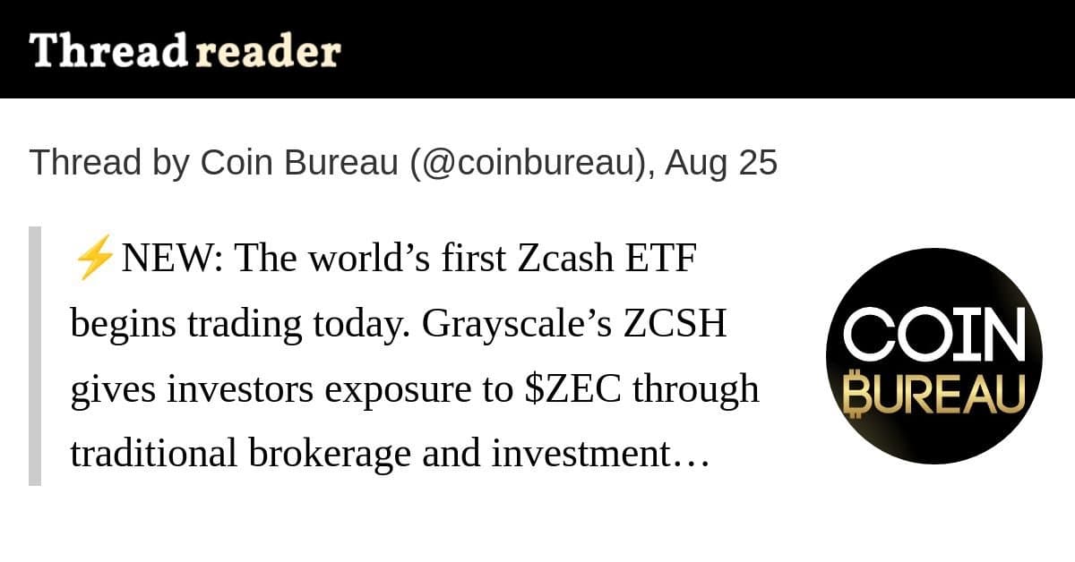 Grayscale lança o primeiro ETF de Zcash do mundo, oferecendo exposição direta a ZEC