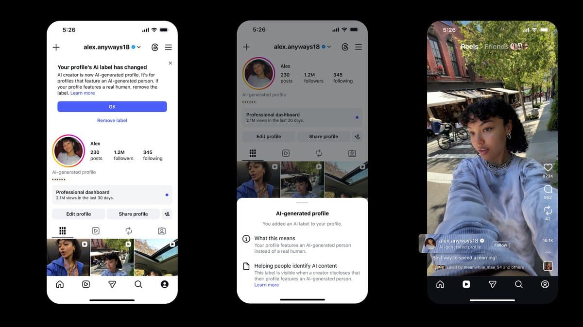 Instagram vai rebaixar influenciadores gerados por IA que não rotularem suas contas
