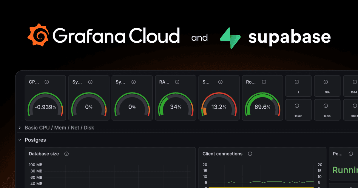 Integração Supabase e Grafana Cloud: observabilidade em um clique