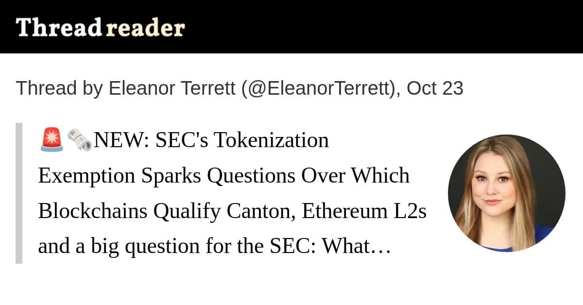 Isenção da SEC para tokenização levanta dúvidas sobre quais blockchains são elegíveis