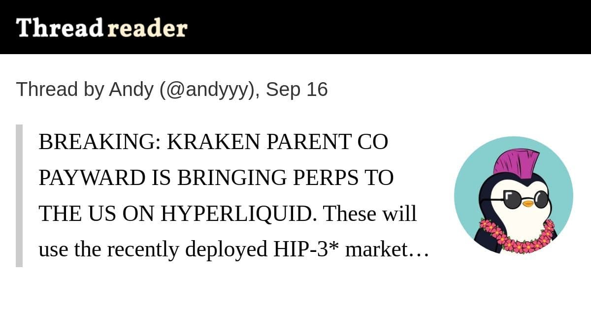 Kraken Leva Mercados Perpétuos HIP-3 Aos Clientes Varejistas dos EUA Via Hyperliquid