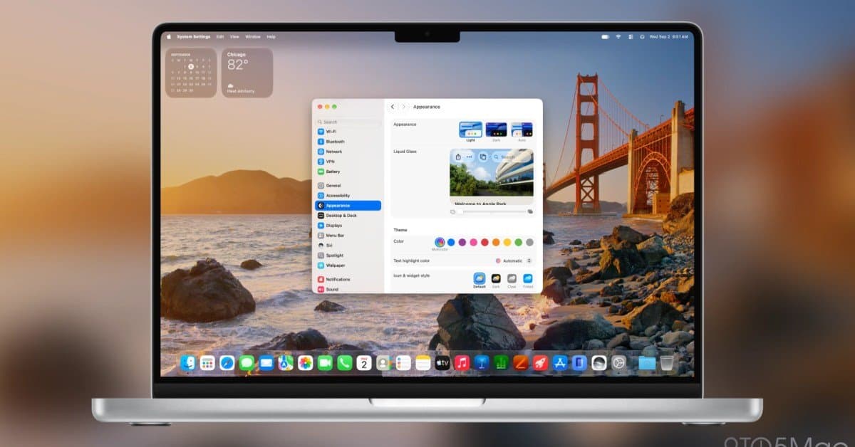 MacOS 27 Golden Gate permite maior controle sobre a transparência do Liquid Glass