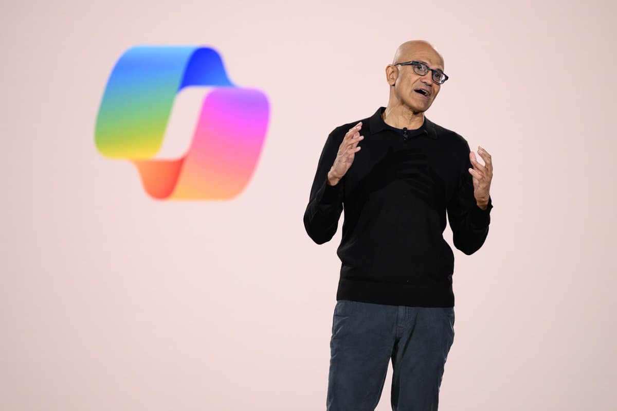 Satya Nadella says the industry shouldn’t “cede value to a few models that eat everything they see.” (GeekWire File Photo / Kevin Lisota)
