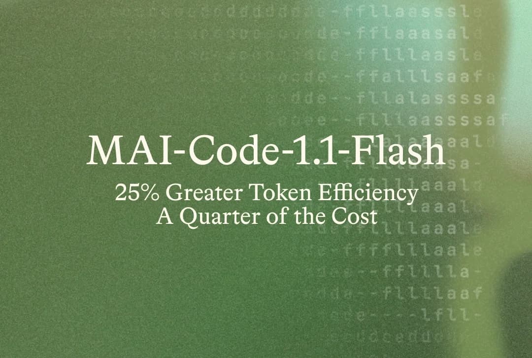 Microsoft lança MAI-Code-1.1-Flash: mais rápido e com um quarto do custo