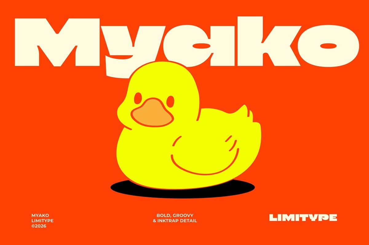 Myako: Tipografia audaciosa que une o retrô e a precisão moderna para impacto visual