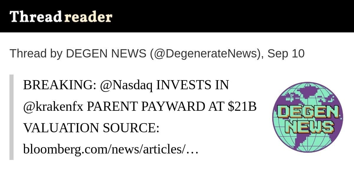 Nasdaq Ventures investe US$100 milhões na Payward, controladora da Kraken, avaliada em US$21 bilhões