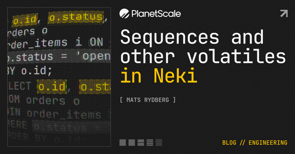 Neki simplifica sequências e voláteis em queries distribuídas de PostgreSQL
