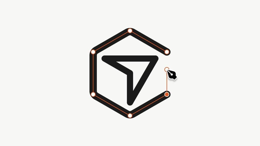 Cursor's logo drawn with pen-tool anchor points, from Marek Minor's write-up