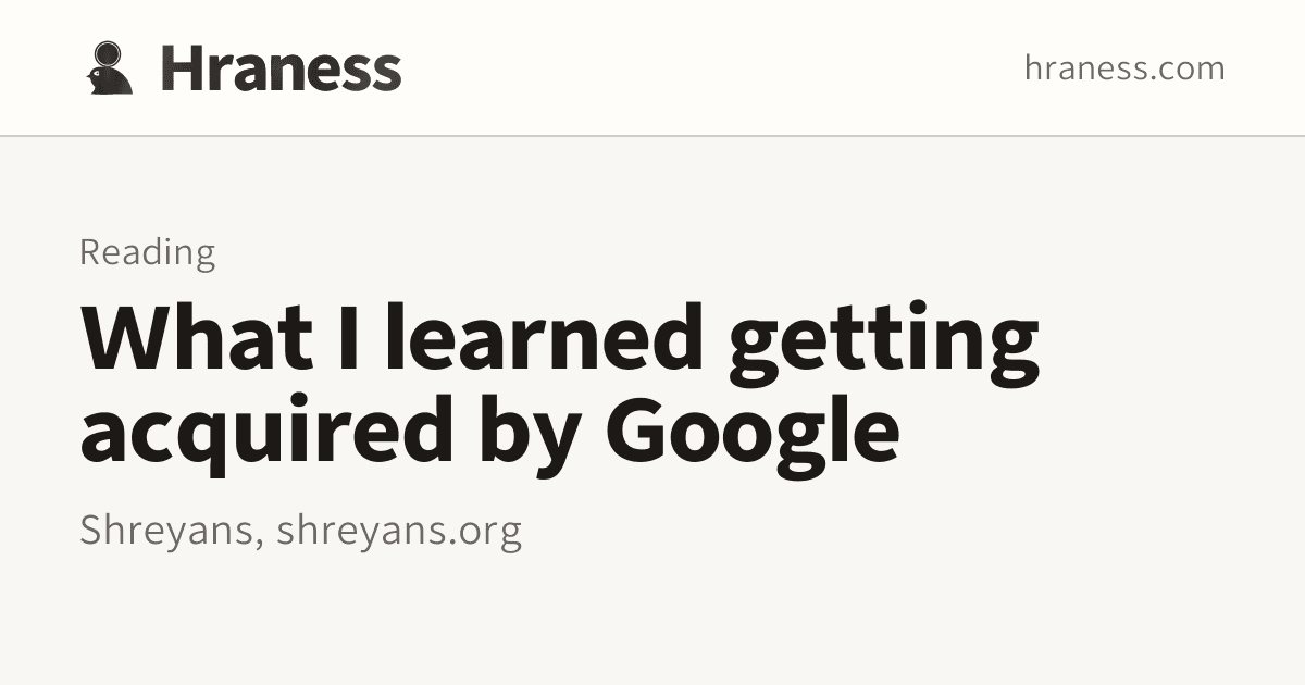 O que aprendi com a aquisição pelo Google